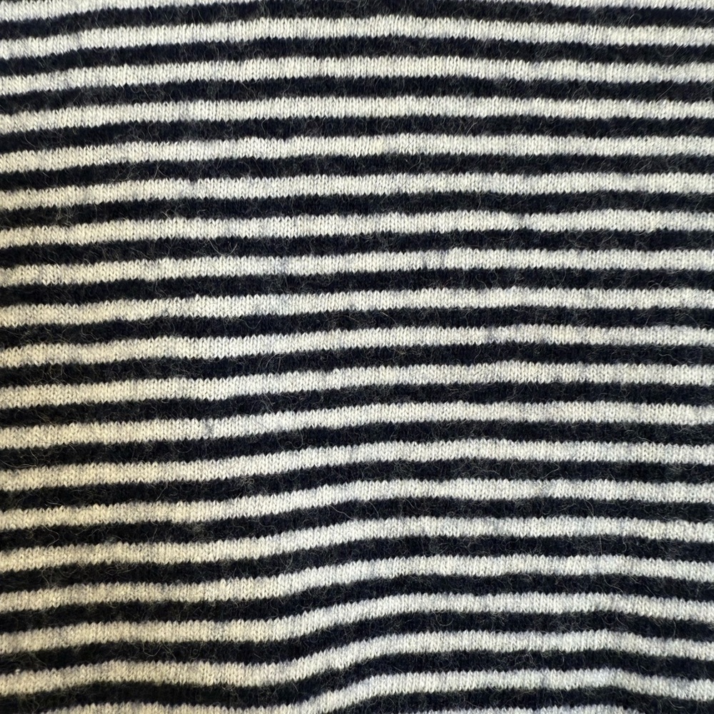 Madewell Women’s Striped Navy and White Turtleneck Sweater XXS Wool Blend - Picture 3 of 8